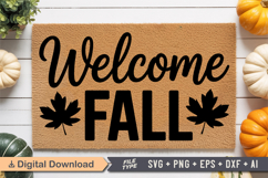 Welcome Fall SVG | Fall Doormat SVG | Autumn Doormat SVG Product Image 1