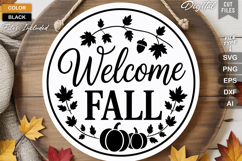 Welcome Fall SVG File | Fall Round Sign SVG Product Image 2