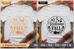 Welcome Fall SVG File | Fall Round Sign SVG Product Image 3