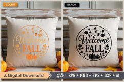 Welcome Fall SVG File | Fall Round Sign SVG Product Image 5