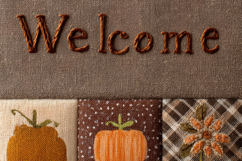 Fall Patchwork Welcome Garden Flag Sublimation Design Product Image 3