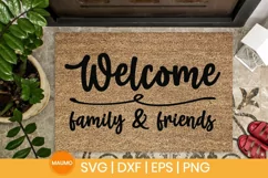 Welcome family and friends doormat svg quote Product Image 1