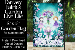 Fairy Garden Flag, Sublimation Fantasy Garden Flag Design 10 Product Image 1