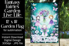 Fairy Garden Flag, Sublimation Fantasy Garden Flag Design 10 Product Image 1