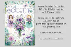 Fairy Garden Flag, Sublimation Fantasy Garden Flag Design 11 Product Image 2