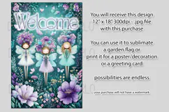 Fairy Garden Flag, Sublimation Fantasy Garden Flag Design 12 Product Image 2