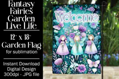 Fairy Garden Flag, Sublimation Fantasy Garden Flag Design 13 Product Image 1