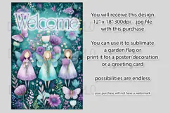 Fairy Garden Flag, Sublimation Fantasy Garden Flag Design 13 Product Image 2