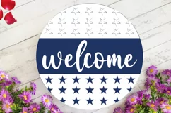 Welcome SVG, 4th Of July Round Sign SVG Design Product Image 3