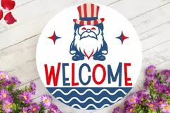 Welcome SVG, 4th Of July Round Sign SVG Design Product Image 3