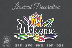 Welcome Flower Laser Cut SVG Product Image 1