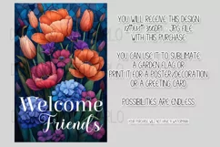 Floral Garden Flag, Flowers Welcome Friends Garden Flag 1 Product Image 2