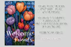 Floral Garden Flag, Flowers Welcome Friends Garden Flag 2 Product Image 2
