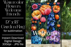 Floral Garden Flag, Flowers Welcome Friends Garden Flag 3 Product Image 1
