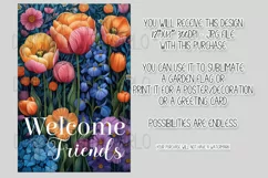 Floral Garden Flag, Flowers Welcome Friends Garden Flag 3 Product Image 2