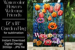 Floral Garden Flag, Flowers Welcome Friends Garden Flag 4 Product Image 1