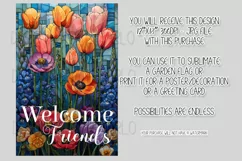 Floral Garden Flag, Flowers Welcome Friends Garden Flag 4 Product Image 2