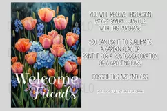 Floral Garden Flag, Flowers Welcome Friends Garden Flag 5 Product Image 2