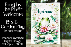 Frog Garden Flag, Sublimation Frog Garden Flag Design 3 Product Image 1