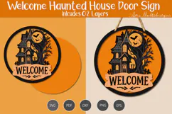 welcome haunted house door sign Product Image 1