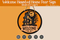 welcome haunted house door sign Product Image 3