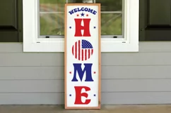 Welcome home Porch Sign SVG, American Flag SVG Product Image 2