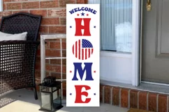 Welcome home Porch Sign SVG, American Flag SVG Product Image 3