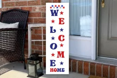 Welcome home Porch Sign SVG, American Flag SVG, USA SVG Product Image 3