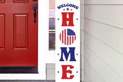 Welcome home Porch Sign SVG, American Flag SVG Product Image 4