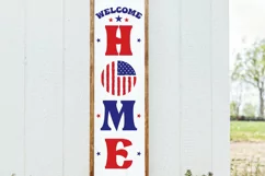 Welcome home Porch Sign SVG, American Flag SVG Product Image 5
