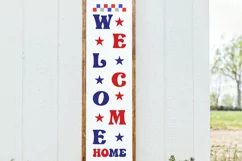 Welcome home Porch Sign SVG, American Flag SVG, USA SVG Product Image 5