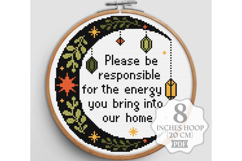 Moon Cross stitch pattern PDF Welcome home Mental health Product Image 2