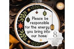 Moon Cross stitch pattern PDF Welcome home Mental health Product Image 3