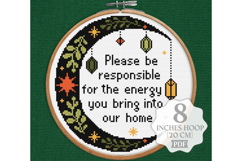 Moon Cross stitch pattern PDF Welcome home Mental health Product Image 4
