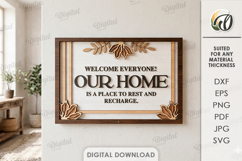 3D Welcome Home Decor Laser Cut. Wall Decor SVG Product Image 1