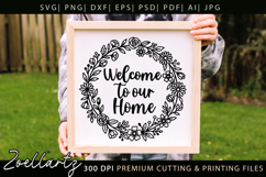 Farmhouse Round Sign SVG Leaves Branches Home Sign SVG PNG Product Image 6