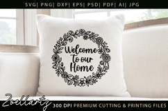 Farmhouse Round Sign SVG Leaves Branches Home Sign SVG PNG Product Image 3