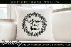 Farmhouse Round Sign SVG Leaves Branches Home Sign SVG PNG Product Image 3