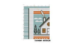 Welcome home housewarming card cross stitch pattern - Tango Stitch