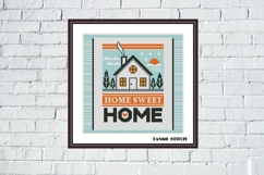 Welcome home housewarming card cross stitch pattern - Tango Stitch