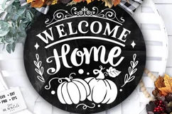 Welcome home door hanger svg, Fall Door Hanger svg, pumpkin Product Image 3