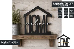 Welcome Home 3D Home Decoration Sign Laser Cut SVG Product Image 1