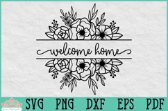 Welcome Home Sign Farmhouse Round Door Hanger SVG