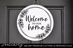 Welcome To Our Home SVG PNG EPS DXF Round Farmhouse Sign SVG Product Image 3