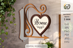 3D Welcome Home Wall Hanger Laser Cut. Home Sign SVG Product Image 1