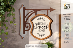 3D Welcome Home Wall Hanger Laser Cut. Home Sign SVG Product Image 1