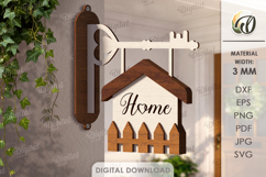 3D Welcome Home Wall Hanger Laser Cut. Home Sign SVG Product Image 1