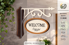 3D Welcome Home Wall Hanger Laser Cut. Home Sign SVG Product Image 1