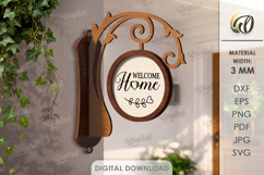 3D Welcome Home Wall Hanger Laser Cut. Home Sign SVG Product Image 1