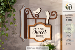 3D Welcome Home Wall Hanger Laser Cut. Home Sign SVG Product Image 1